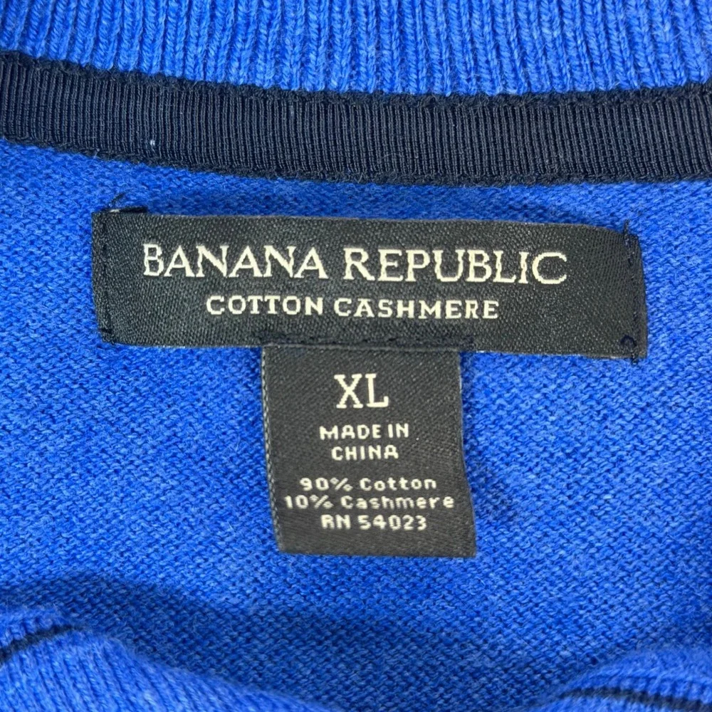 BR Cotton Cashmere‎ Henley Sweater Mens XL Blue Long Sleeve Pullover Preppy